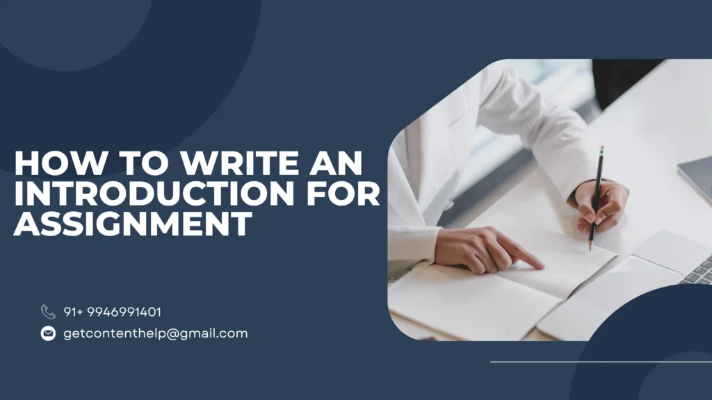 how to write an introduction for assignment